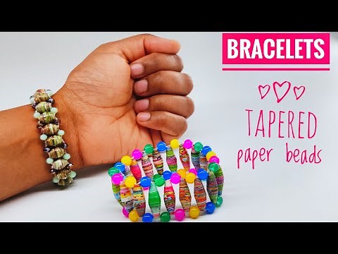 How to make Bracelets | Tapered paper bead bracelet | Diy | Handmade | paper bead bracelets