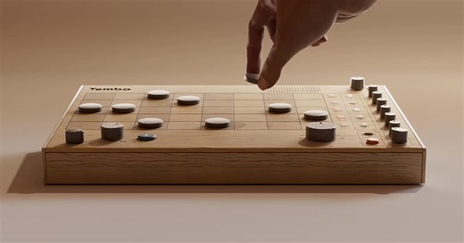 Step sequencer playfully reimagined as an analog wooden toy