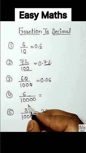 Easy Maths Fraction to Decimal 🔥 #maths #viral #education #mathstricks #study #beginners #school