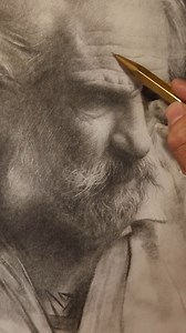 This awe-inspiring portrait is a true celebration of classical artistry, featuring an exceptional level of detail and mastery over the chiaroscuro technique. The soft tonal transitions evoke a sense of depth and realism, beautifully capturing the intricate textures of the subject's weathered skin, flowing beard, and windswept hair. The profound gaze, etched with wisdom and reflection, invites the viewer to delve into the story of this timeless figure. Every stroke exudes patience and precision, 