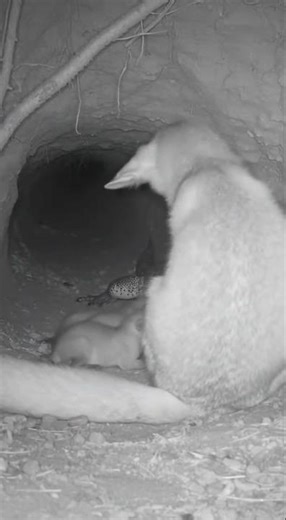 Mother Fox Saves Babies from Giant Lizard! 🦎#animalvideo #animals #AnimalRescue