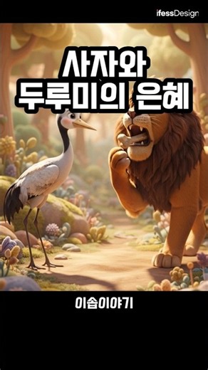 이솝이야기_174편 사자와 두루미의 은혜 ♡도움은 따뜻한 마음에서 시작돼요.