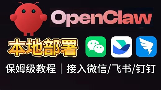 Openclaw本地部署超完整详细教学 保姆级一步步教你Openclaw本地部署 接入微信/飞书/钉钉 | openclaw本地部署