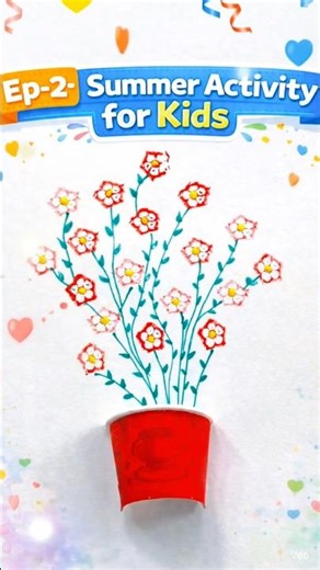 EP-2 Easy Flower Pot Painting for Kids |simple art ideas #shortsfeed #summeractivities #painting