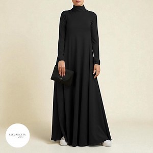 Handmade Cotton Maxi Dress: Long Sleeve A-line Modest Evening Gown - Etsy