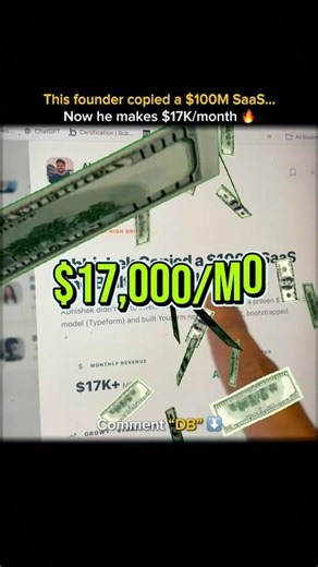 He Copied a $100M SaaS… Now Makes $17K/Month 🤯 #SaaS #Startup