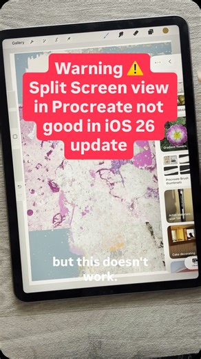 Nicki FitzGerald on Instagram: "Split Screen used to be easy in Procreate. Great for dragging and dropping photos onto the canvas…then hiding the photos album out of view when you didn’t need it….a helpful part of the Digital Collage workflow. However…I recently updated to iOS 26 on my iPad which has put a major spanner into my workflow…. I can’t hide the draw away and the windows are clumsy1 Has this happened to you? Do you have a solution? Let me know! = Nicki = ❤️ 📱 🎨 #procreate #splitscree