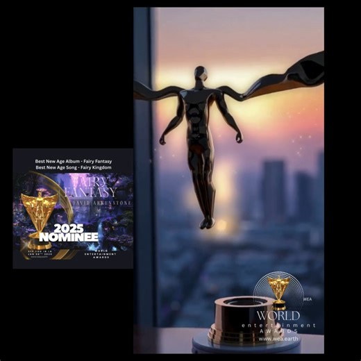 David Arkenstone - Fairy Fantasy FYC on Instagram: "Looking forward to the World Entertainment Awards in Los Angeles in January! Fairy Fantasy is nominated for Best New Age Album and Fairy Kingdom is nominated for Best New Age Song! 🌟 #newagemusic #composer @luannehomzy @kimberlyflute @greenhillmusiclabel @wonderbooze @tabitha.pugh @wea.earth"