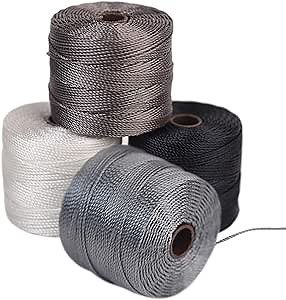 The Beadsmith S-Lon Bead Cord – .5 mm Twisted Nylon Cord for Stringing, 4-Pack, Basic Mix, TEX210, 77 Yards per Spool