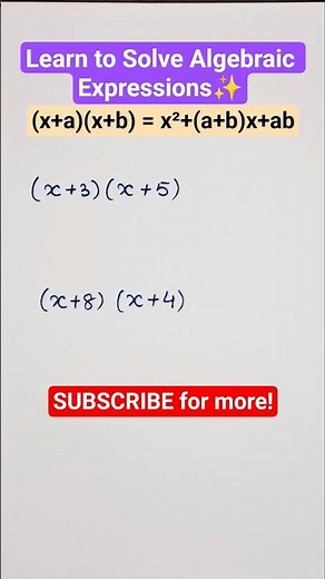Solve Algebraic Expressions Easily🔥| (x+a)(x+b) Expansion Trick | Infinity by Vishali #maths #shorts