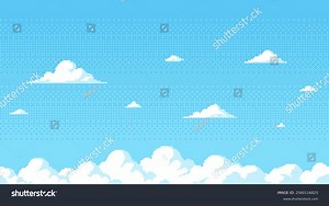 Pixel Art Blue Sky Background Clouds Stock Vector (Royalty Free) 2560116825 | Shutterstock