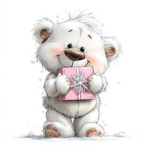 Festive Pink Teddy Bear Clipart: Festive Holiday Graphics (digital Download - 85 Jpgs) - Etsy Canada