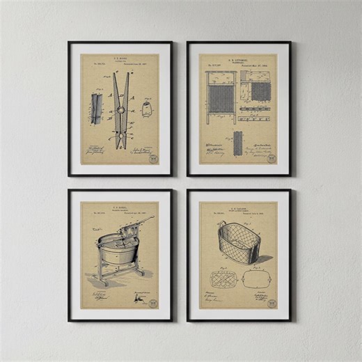 Vintage Laundry Patent Prints, Farmhouse Laundry Room Decor (digital Download) - Etsy UK