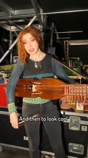 Step one: hold nyckelharpa like a metal weapon. Step two: regret nothing. The full vlog is on YouTube if you want to see how this ends. #pattygurdy #hurdygurdy #folkmusic | Patty Gurdy
