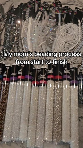 My mom's beading process from start to finish 😉 etsy shop: RubyMoonGds #foryoupagе #evileye #beads #beadedjewelry #abcxyz