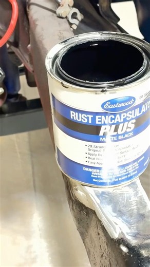 Used a foam roller to paint my 1967 F100 frame with Eastwood Rust Encapsulater Plus! #paintshop