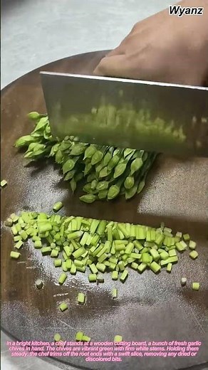 chef trimming garlic chive roots and tops for cooking | daily food prep routine
