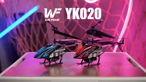 WeFone Remote Control Helicopter for Kids with Altitude Hold, 7 LED Light Modes, 2 Batteries, Red
