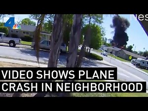 Security Camera Captures Plane Crash in Santa Maria Neighborhood | NBCLA