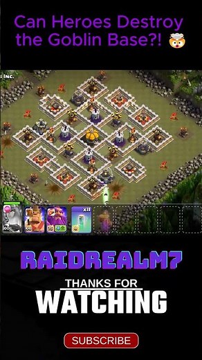 Can Heroes Destroy the Goblin Base?! 🤯#shorts #coc #clashofclans