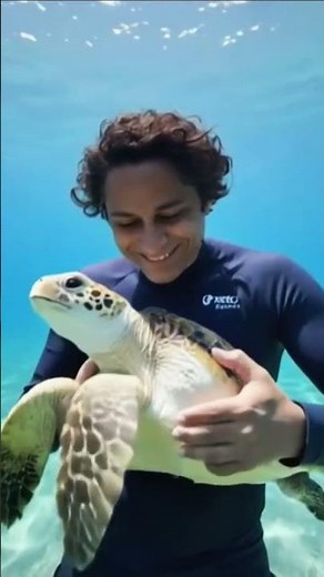 Turtle hug #ai #aiart #aivideo #shortvideo #shorts #ytshorts #water #Turtle