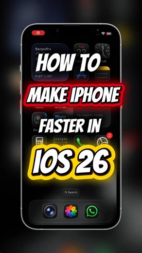 phone tips on Instagram: "⚡ HOW TO MAKE YOUR iPHONE FASTER in iOS 26 🚀 Try these simple tricks and boost your speed instantly! 🔥📱 #iPhoneTips #iOSTricks #iOS26 #iPhoneHacks #TechTips #AppleTips #iPhoneUsers #iPhoneSettings #MakeiPhoneFaster #Techusout"
