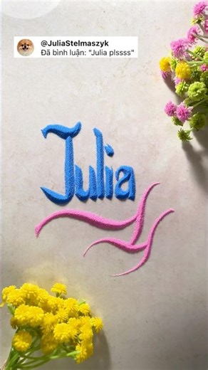 Julia #asmr #calligraphy #nameinsand #sandart #sandscript #handwriting #nameart #satisfying #shorts