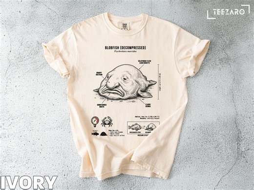 Blobfish T-shirt: Decompressed Fish, Deep Sea Creature, Unique Sea Animal - Etsy