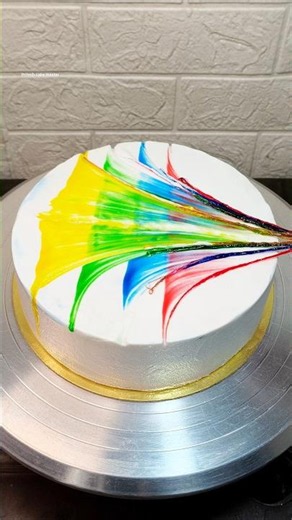 New Look Vanilla Cake Design #cake #cakedesign #rainbow #vanilla #shorts #food