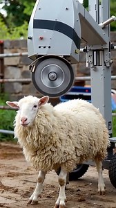 12K views · 49 reactions | A hydraulic cutter machine trims the sheep’s wool smoothly ⚙️✨ #sheep #farm #machine #woolcutting #innovation | Testing Viral 2 | Facebook