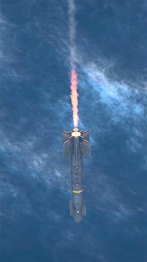 Missile Streaking Across Open Ocean Sky