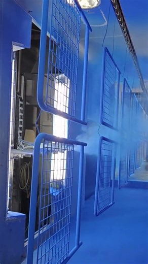 Blue Powder Coating Automatic Spray Example – Smooth & Durable Finish #powdercoating
