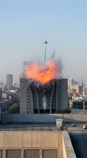 Realistic Fighter Jet Strike Simulation | Urban Building Collapse in 4K