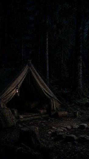 🌲 Dark Forest Campsite at Midnight 🌙 | Deep Wilderness Night Sounds #deepsleep #relax #sleep