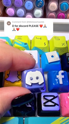 Printing D for Discord Logo! Then Drawing on my keyboard!‪@discord‬ #logodrawing #keyboard #diy