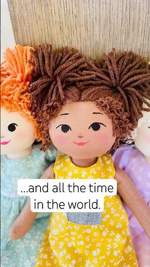 New tutorials every week! Give your cloth doll a hairstyle she’ll love. ❤️