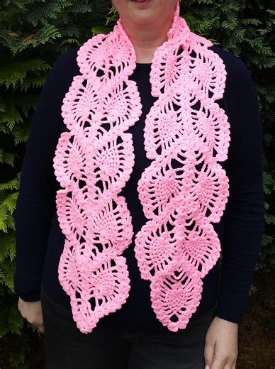 Crochet Elegant Pineapple Scarf Pattern Pdf   Video - Etsy
