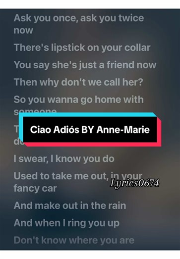 Ciao Adiós Lyrics by Anne-Marie