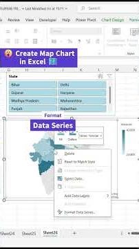 ✅Create Map Chart in Excel 🗺️ | #excel #computer #exceltips #viral #tutorial