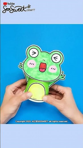 #shorts [봄] 폴짝폴짝 개구리 만들기 / 미술 / 활동지 / 무료도안 / Frog / Crafts for kids / free printable