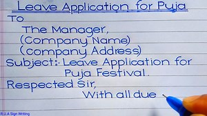 6.7K views · 87 reactions | Leave Application for Puja Festival | Handwriting | R.U.A Sign Writing | Facebook