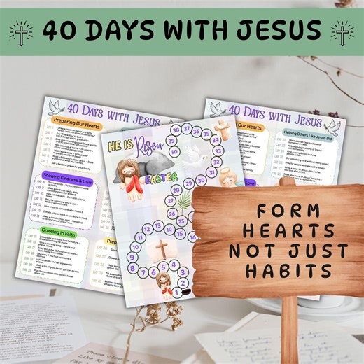 40 Days With Jesus Lenten Calendar, Lent Activities for Christian Kids and Teens, Sunday School or Homeschooling Printable - Etsy