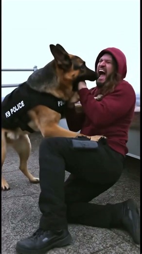 Instant Karma: Criminal vs. Police Dog 🚔💥 #viral #k9 #k9dog