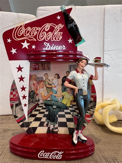 Coca Cola Time Collection Bradford Exchange Diner Plate & Figurine Display - Etsy