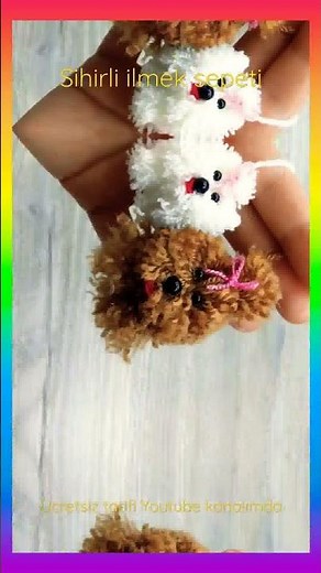 (Köpek) Anahtarlık Yapımı/The Cutest Little Yarn Dog/Wool Dog Easy Making