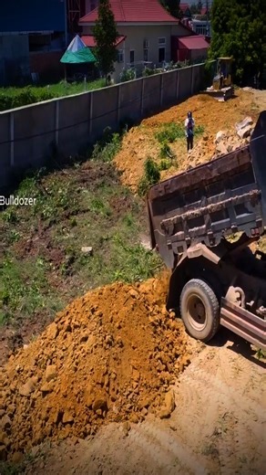 Professional Landfill Skill! KOMATSU D20P Fills Land 100% Using Smart Dozer Technique #Dozer #Bulldozer #HeavyEquipment #fblifestyle #construction #DumpTruck | TV Machine Cambodia