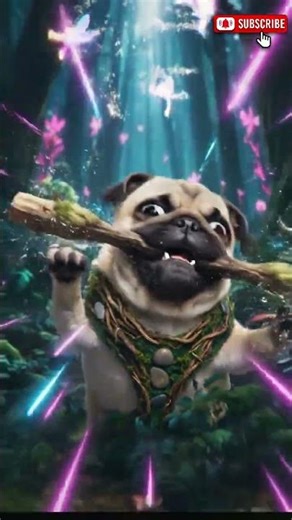 Warrior Pug Dance Party in the Enchanted Forest! 🍄✨ #funny