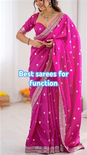 Best 4 sarees for functions🤗#saree #trendingsaree #wedding #blousedesign #musthavesaree #shortsfeed