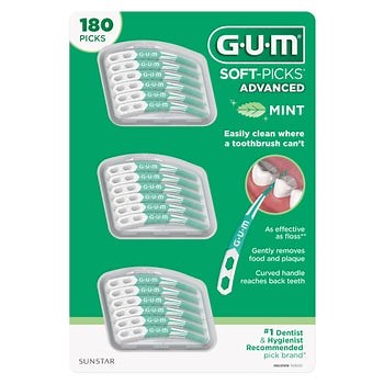 GUM Soft-Picks Advanced Mint, 180-count