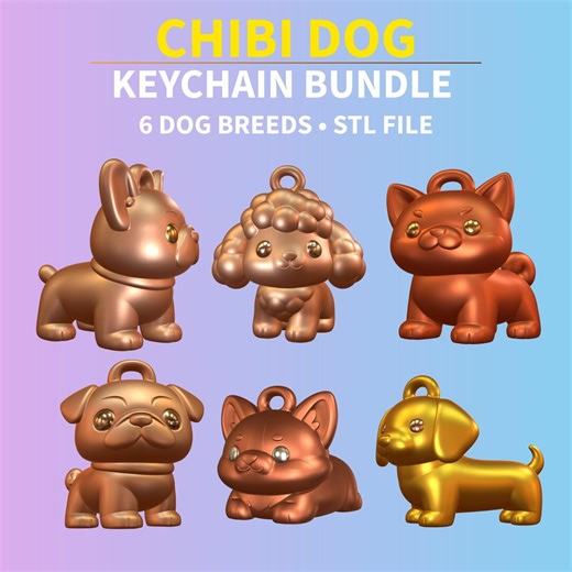 Chibi Dog Keychain Bundle – STL Files - Etsy